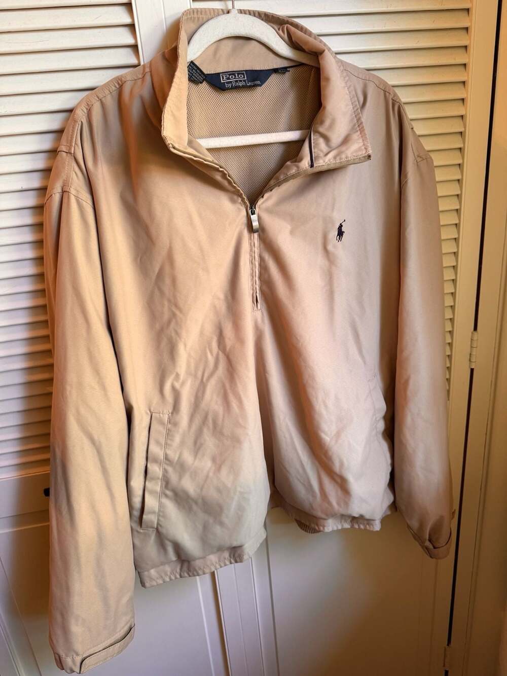 Polo by Ralph Lauren Men's Khaki Beige Windbreaker Full-Zip Jacket XXL